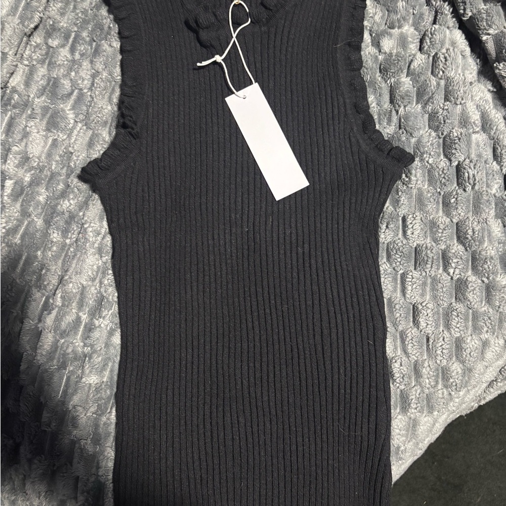 Gilli Black Ribbed Tank Top